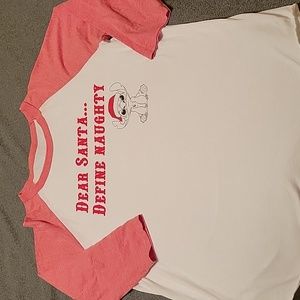 Disney Stitch xmas long shirt w/red sleeves...great nite shirt size xl